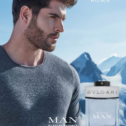 Advertisement for Bvlgari Man Glacial Essence Perfume | Buy Online