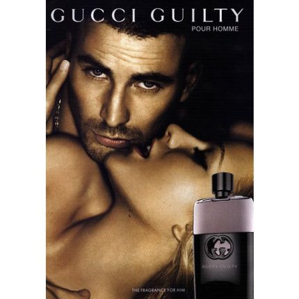 Advertising image of gucci guilty pour homme perfume | Buy Now