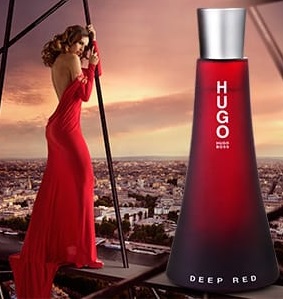 Advertising image of Hugo Boss Deep Red For Women Perfume | buy